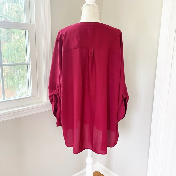 Torrid Burgundy Button Down Shirt - Picture 4 of 8